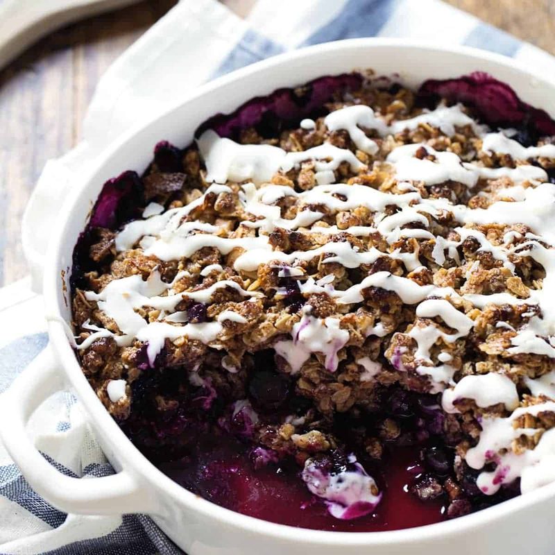 A picture of Simple Oat & Pecan Blueberry Crisp