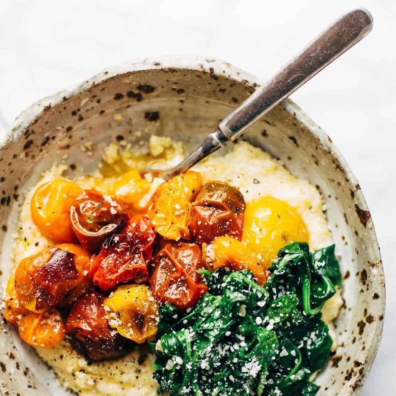A picture of Roasted Tomatoes with Goat Cheese Polenta