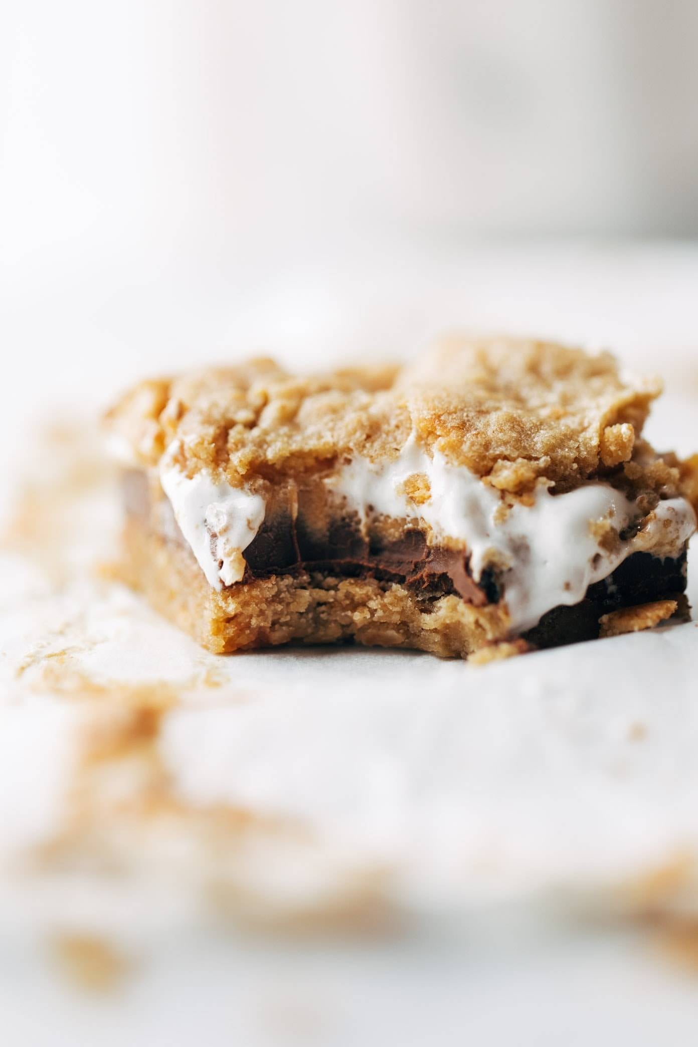S'Mores Bar with a bite taken out