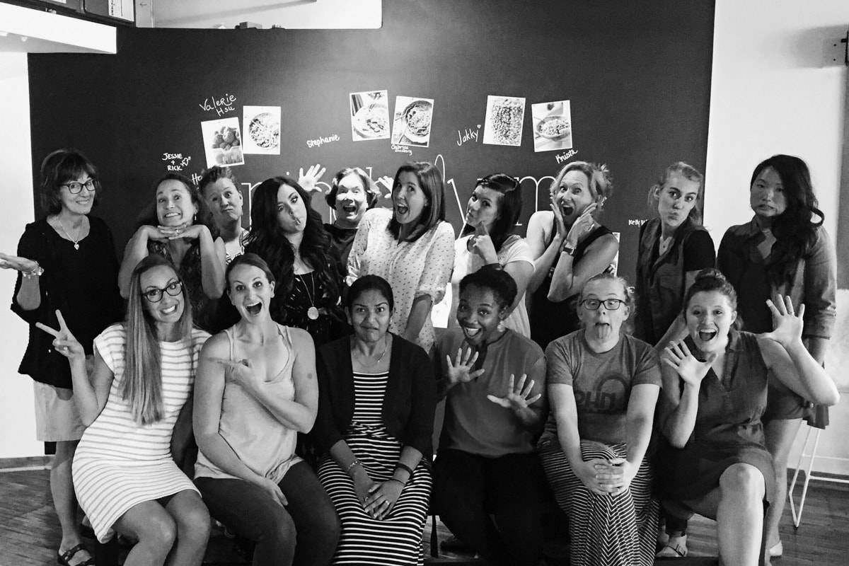 Pinch of Yum Food Photography Workshops women making silly faces.